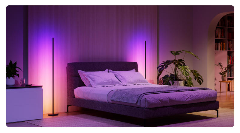 Candeeiro de canto wifi multicor