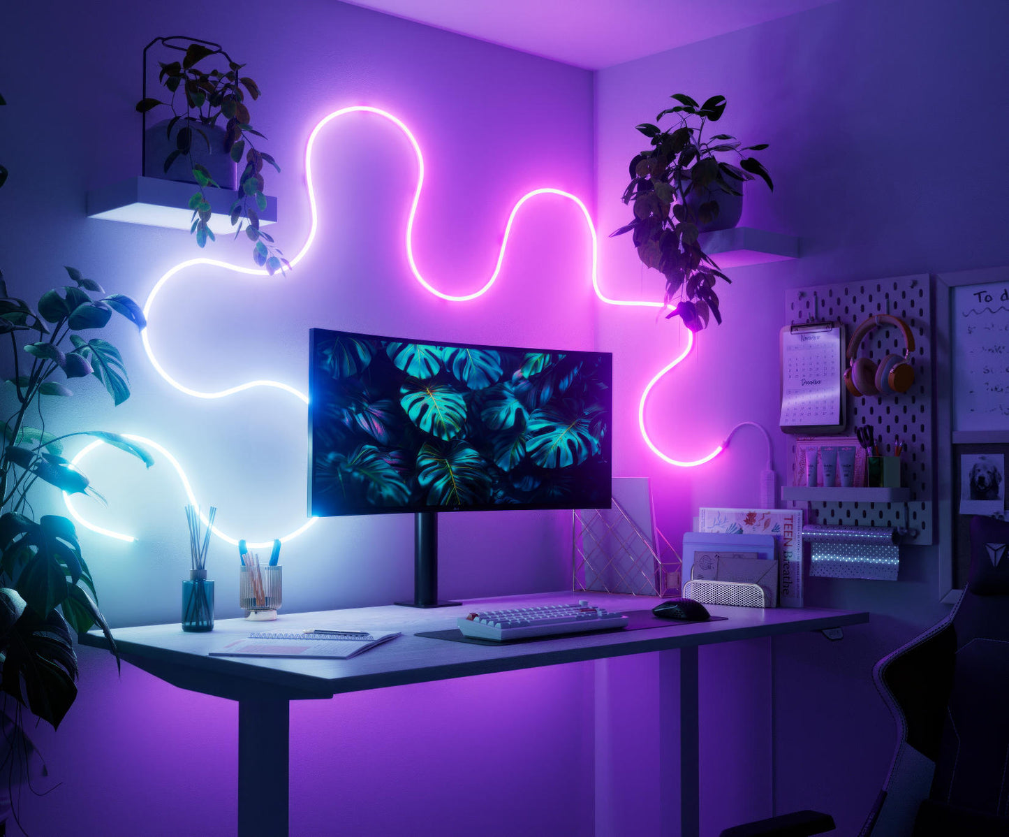 Tubo LED Flexível 5m – 420 LEDs, 70 Zonas de Cor, 300 lm,