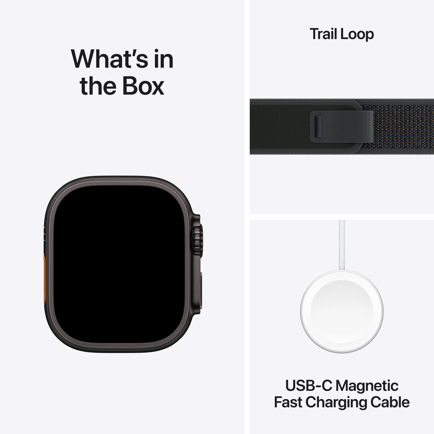 Apple Watch Ultra 2 GPS + Cellular, Caixa em titânio preto de 49 mm com Loop Trail preta ‑ S/M