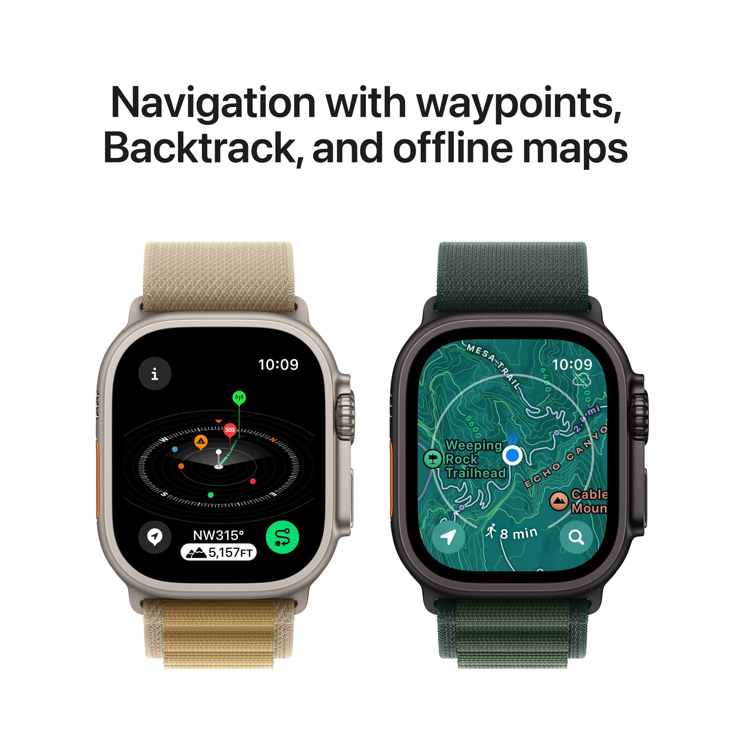Apple Watch Ultra 2 GPS + Cellular, Caixa em titânio natural de 49 mm com Loop milanesa em titânio natural ‑ L