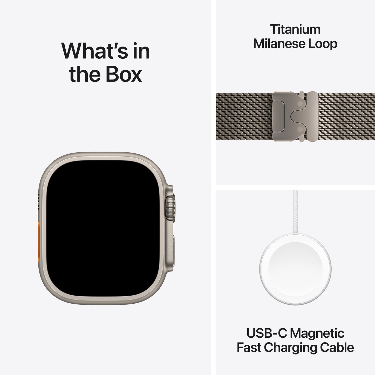 Apple Watch Ultra 2 GPS + Cellular, Caixa em titânio natural de 49 mm com Loop milanesa em titânio natural ‑ L