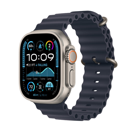 Apple Watch Ultra 2 GPS + Cellular, Caixa em titânio natural de 49 mm com Bracelete Ocean azul navy