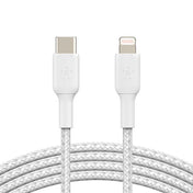 Cabo USB-C para Lightning Braided 1 metro - Branco