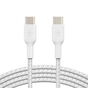 Cabo USB-C para USB-C Braided 1 metro - Branco