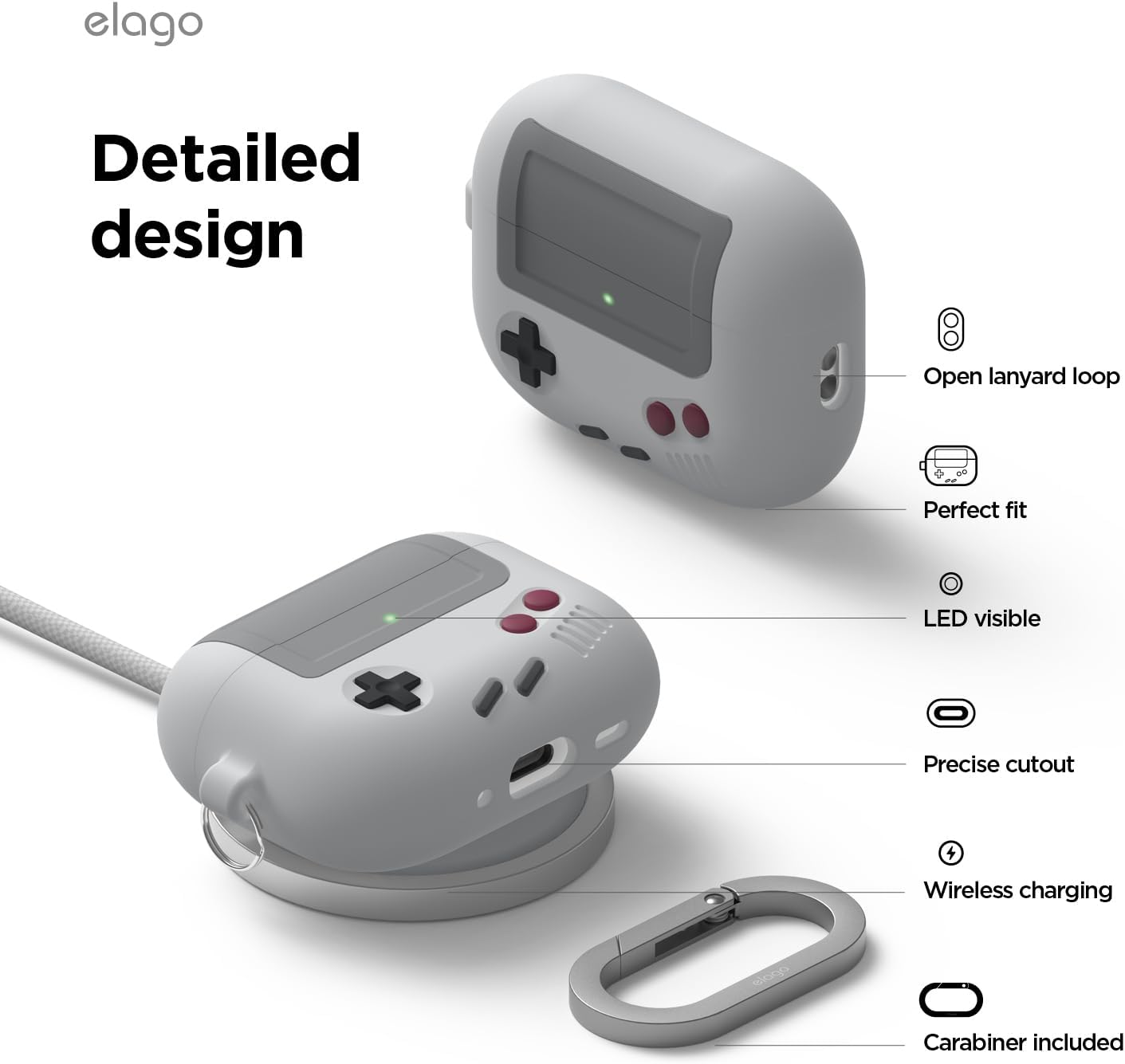 Capa para Airpods Pro GameBoy + mosquetão