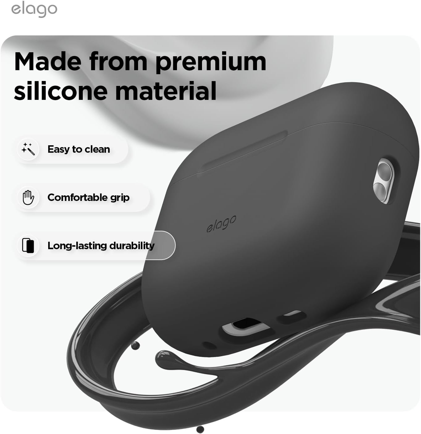 Capa para AirPod Pro 3 com mosquetão da Elago - Preto
