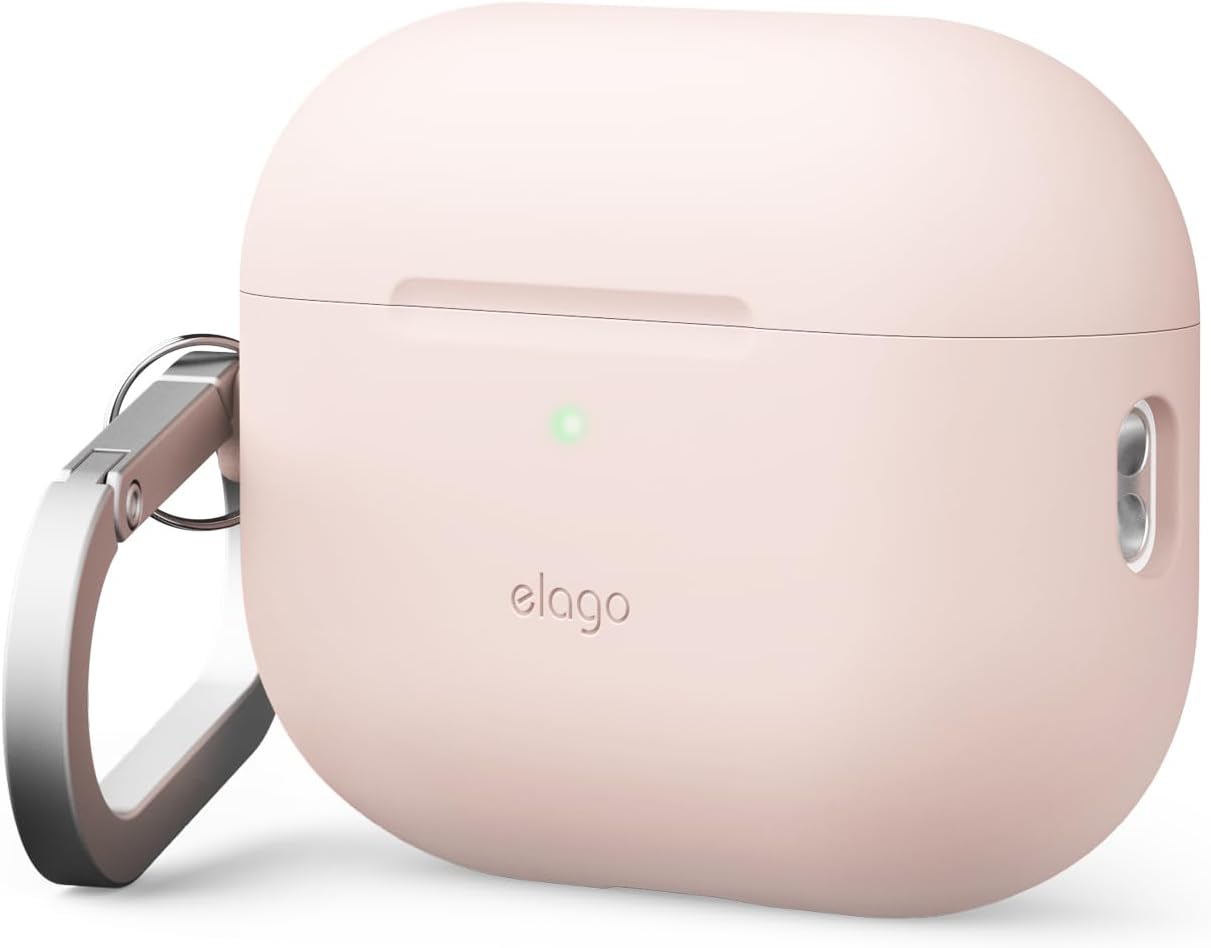 Capa para AirPod Pro 3 com mosquetão da Elago - Rosa areia