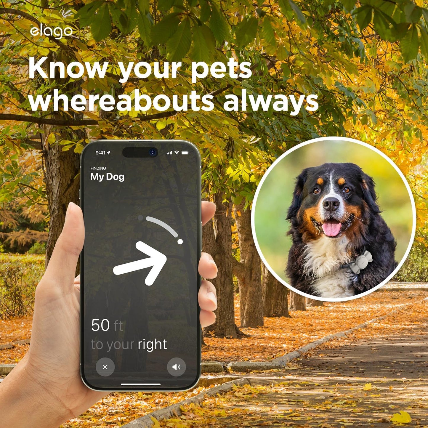 Capa para AirTag Elago para coleiras ou cordões - Cinza Pedra