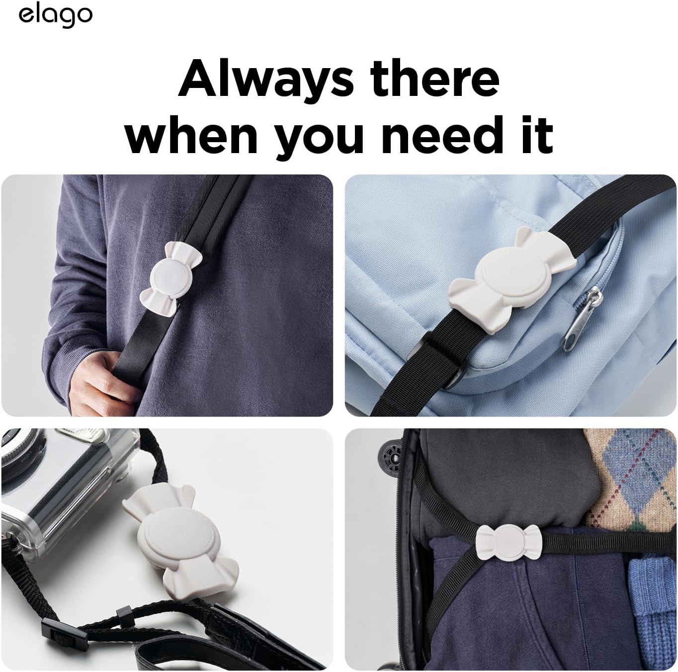 Capa para AirTag Elago para coleiras ou cordões - Cinza Pedra