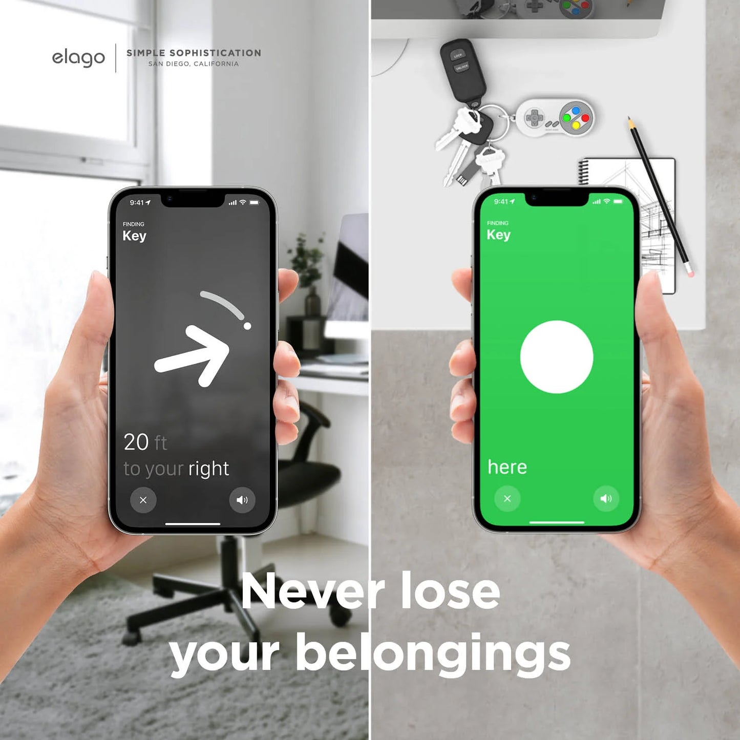 Capa para AirTag Game Console Retro da Elago - Branco