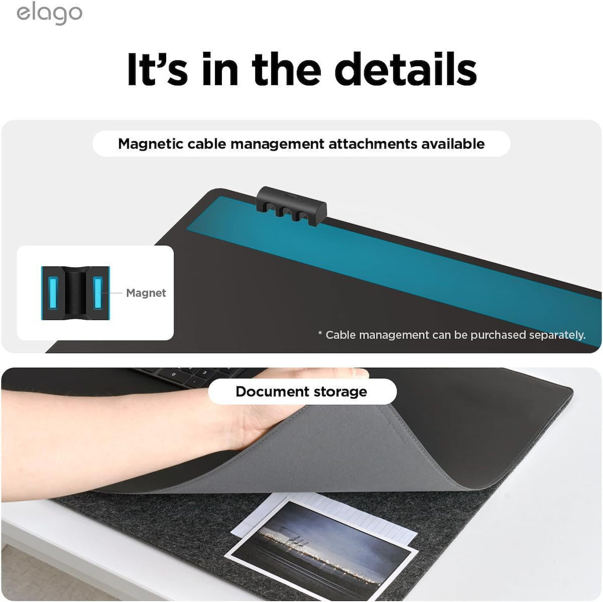 DeskPad, base magnética para secretária Elago - Preto