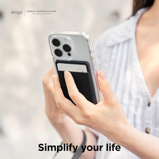 Porta-cartões em silicone para iPhone - Preto