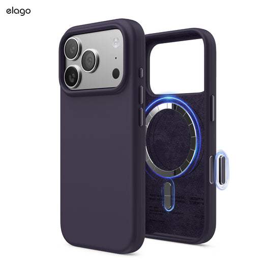 Capa para iPhone 17 Pro em silicone - Roxo escuro