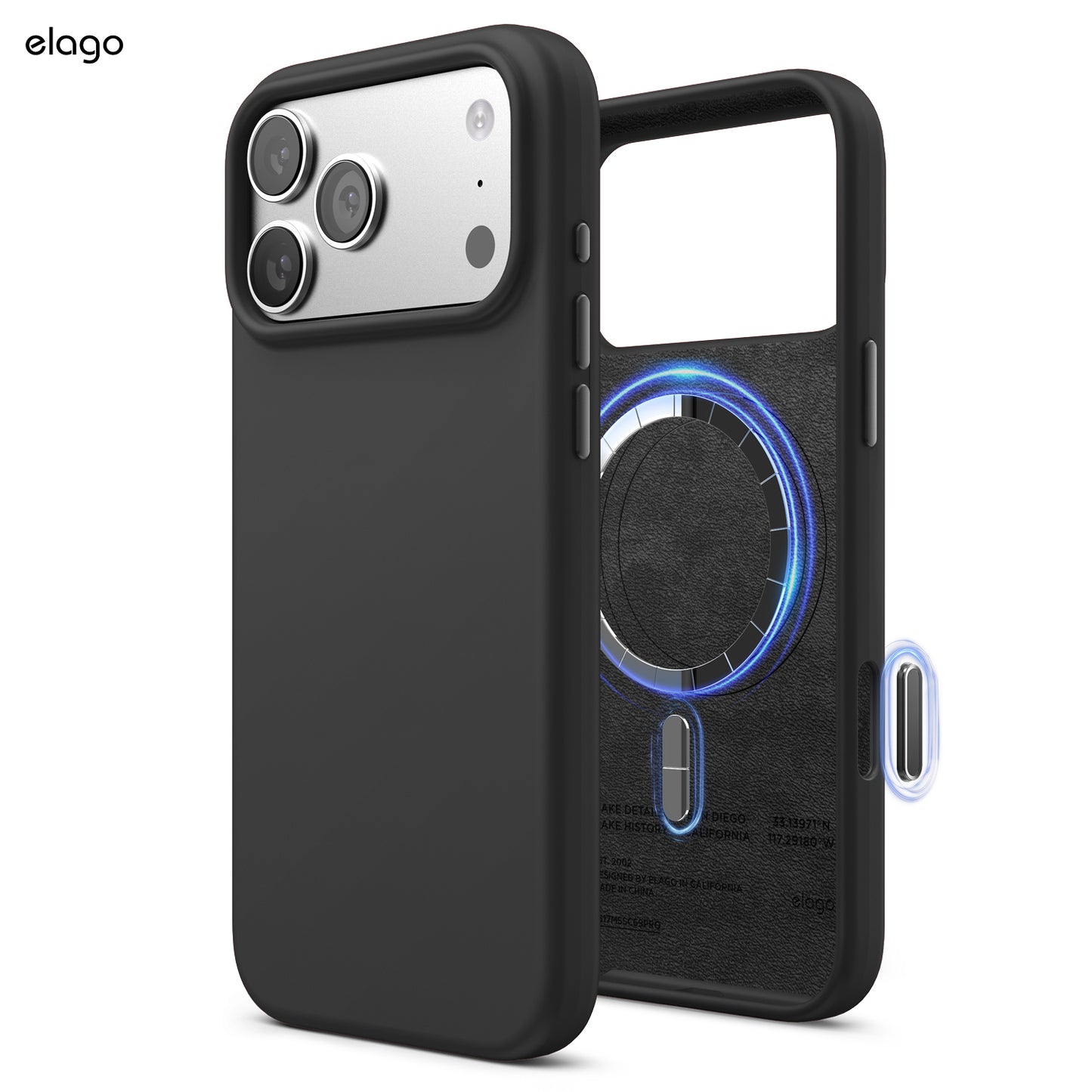 Capa para iPhone 17 Pro Max em silicone - Preto