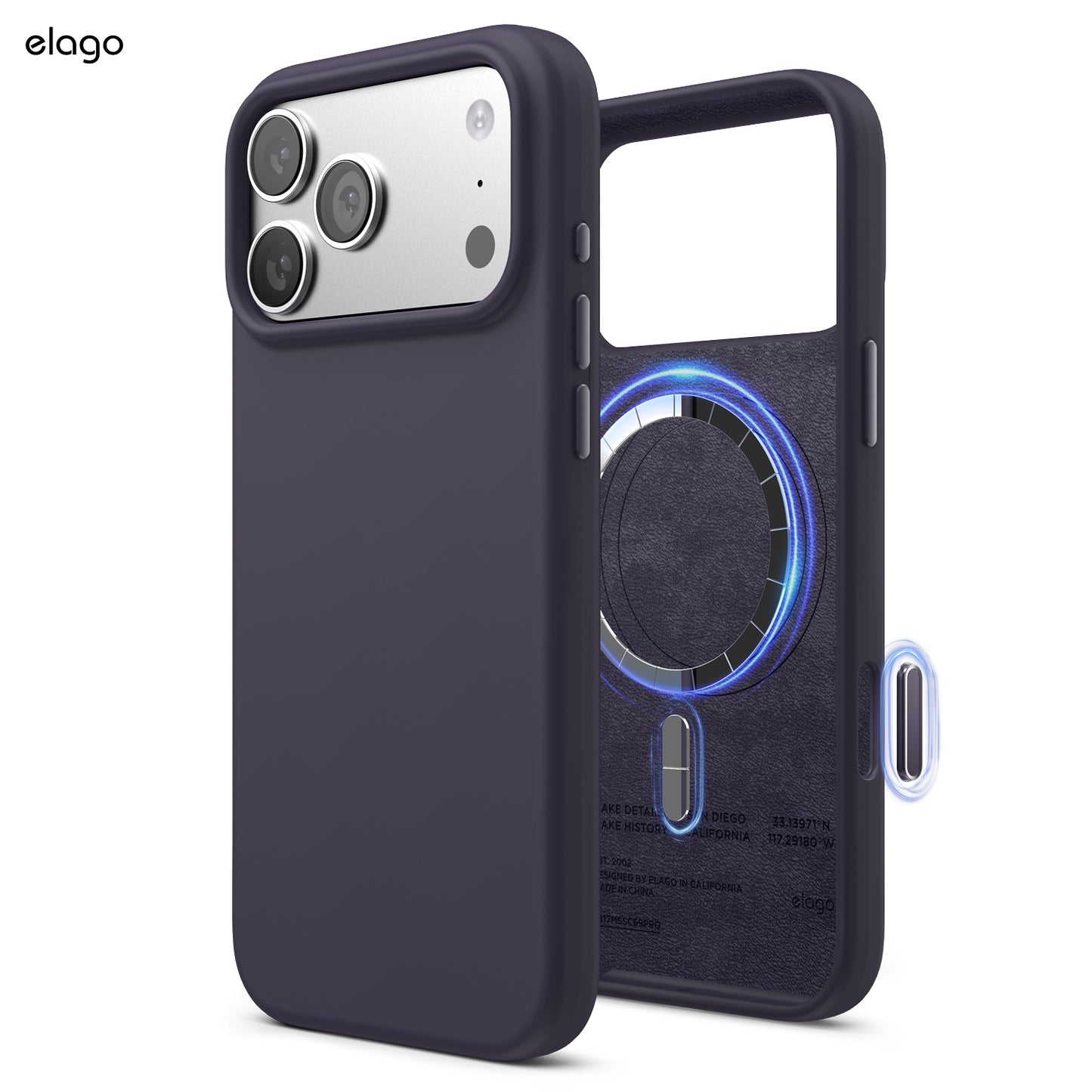 Capa para iPhone 17 Pro Max em silicone - Roxo escuro