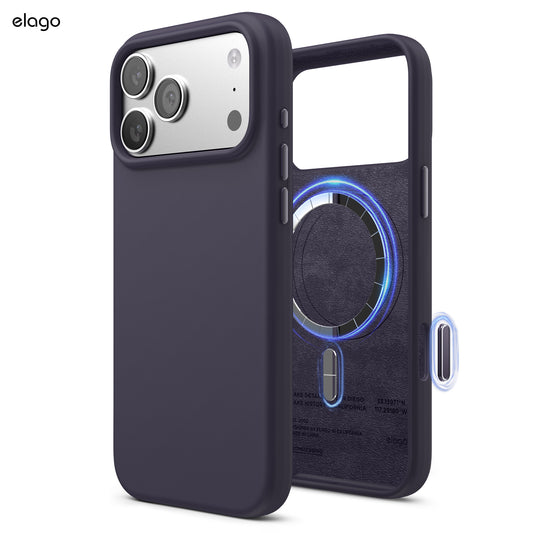 Capa para iPhone 17 Pro Max em silicone - Roxo escuro