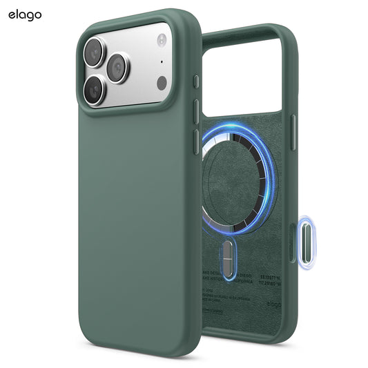 Capa para iPhone 17 Pro Max em Silicone - Verde meia-noite