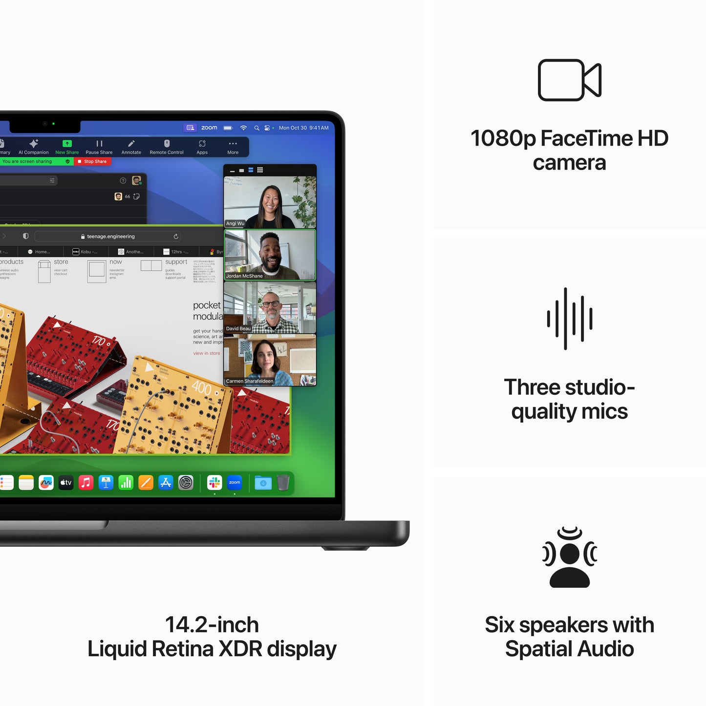 MacBook Pro de 14 polegadas: Processador M3 Pro da Apple com CPU 11‑core e GPU 14‑core, 512 GB SSD - Preto sideral