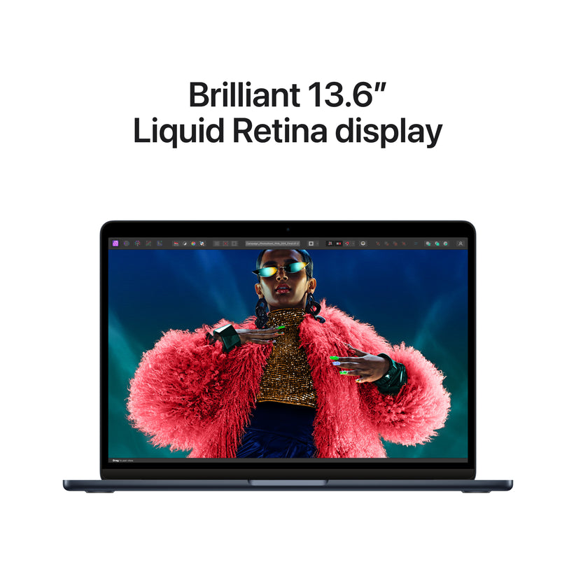 MacBook Air de 13 polegadas: Processador M3 da Apple com CPU 8‑core e GPU 8‑core, 256 GB SSD - Meia-noite