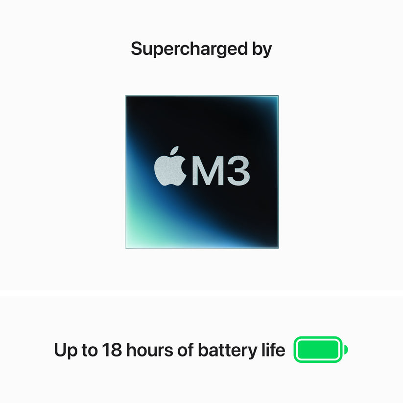 MacBook Air de 13 polegadas: Processador M3 da Apple com CPU 8‑core e GPU 8‑core, 256 GB SSD - Meia-noite