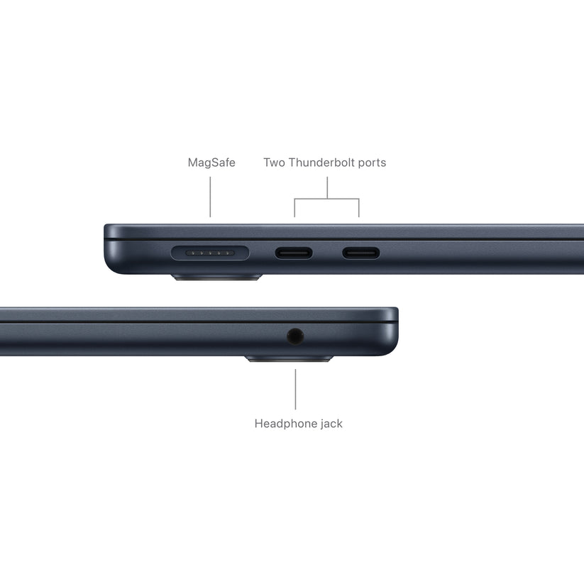 MacBook Air de 13 polegadas: Processador M3 da Apple com CPU 8‑core e GPU 8‑core, 256 GB SSD - Meia-noite