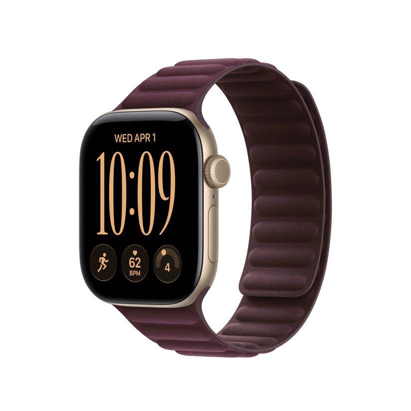 Bracelete de elos magnética bordô de 42 mm - S/M