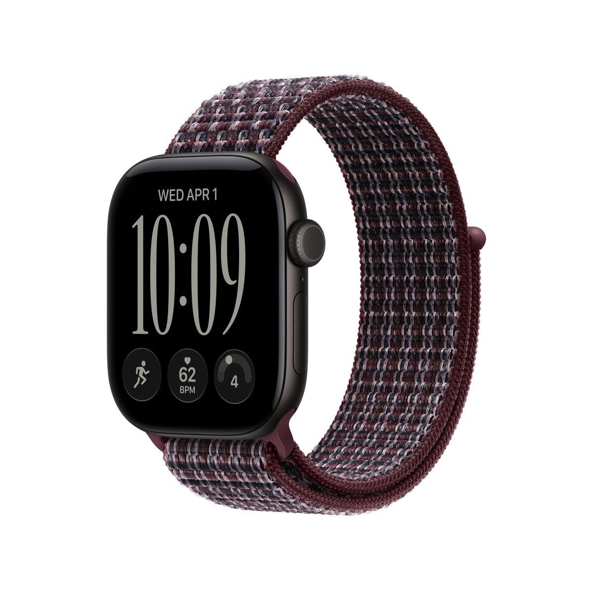 Loop desportiva bordô-xadrês de 42 mm