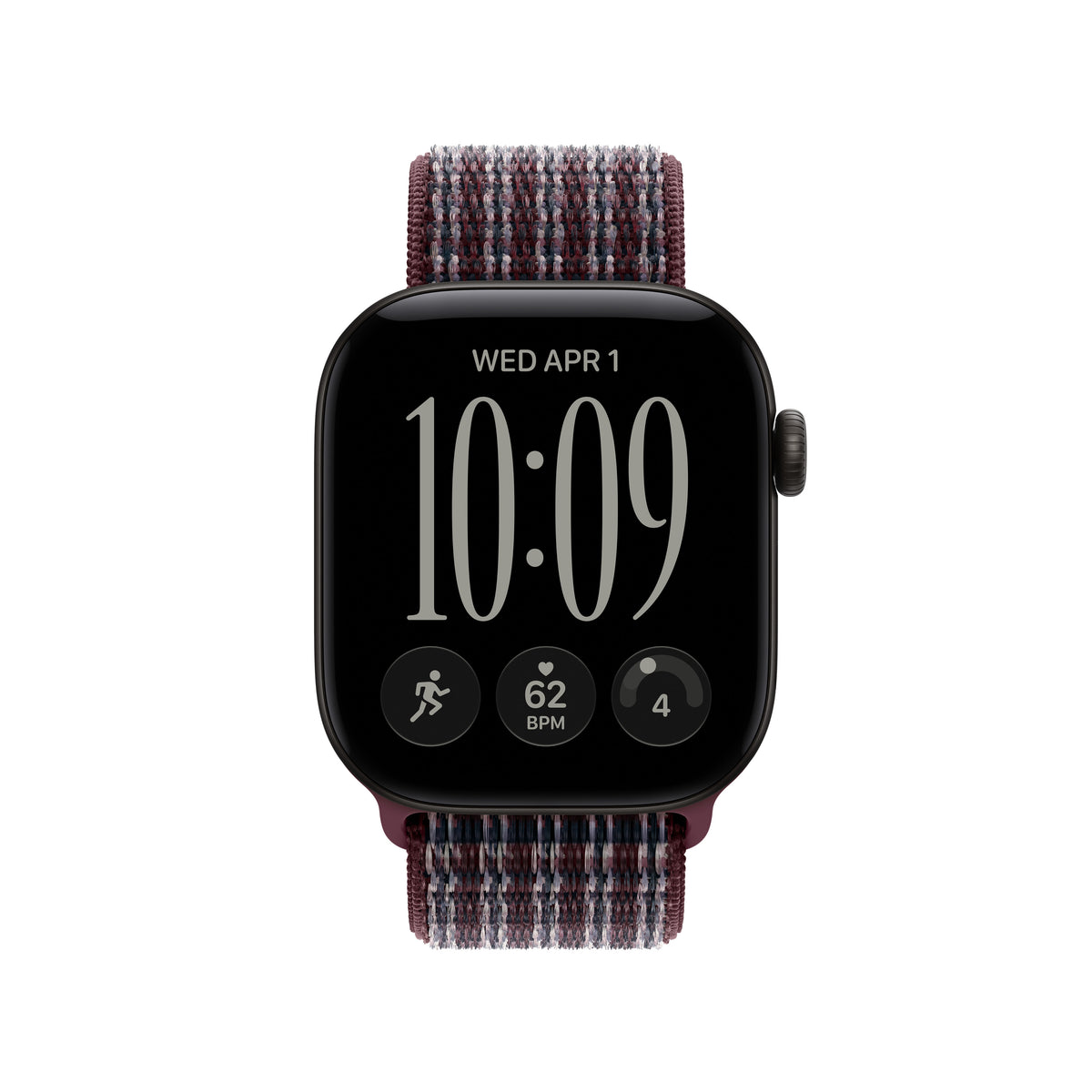 Loop desportiva bordô-xadrês de 42 mm