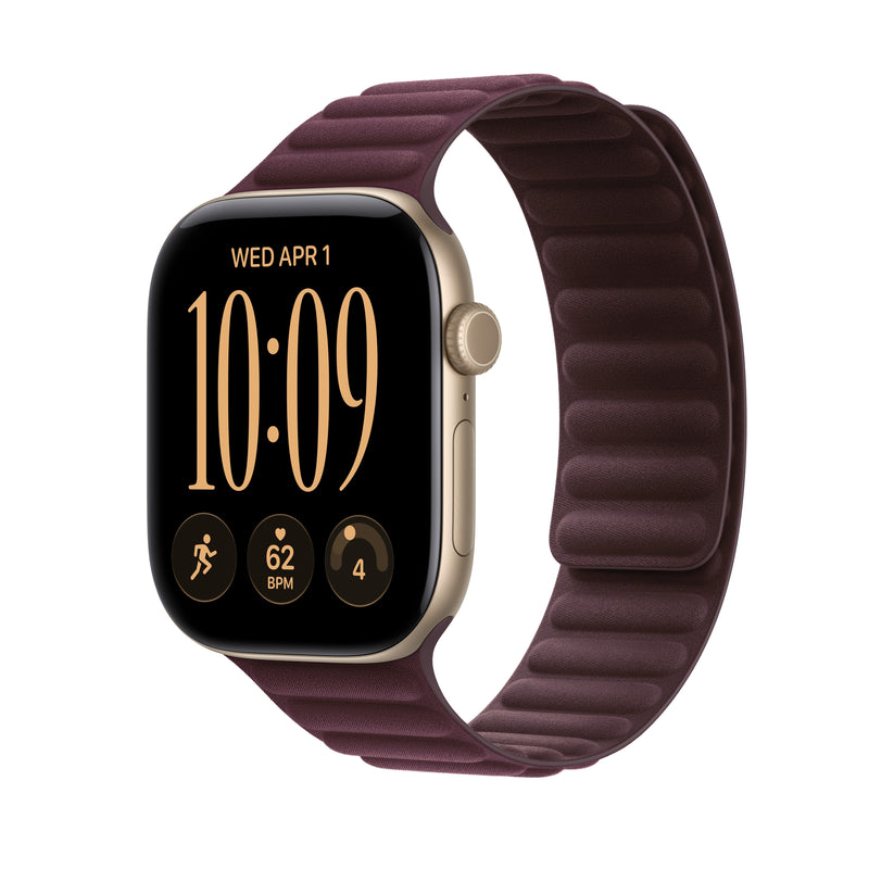 Bracelete de elos magnética bordô de 46 mm M/L