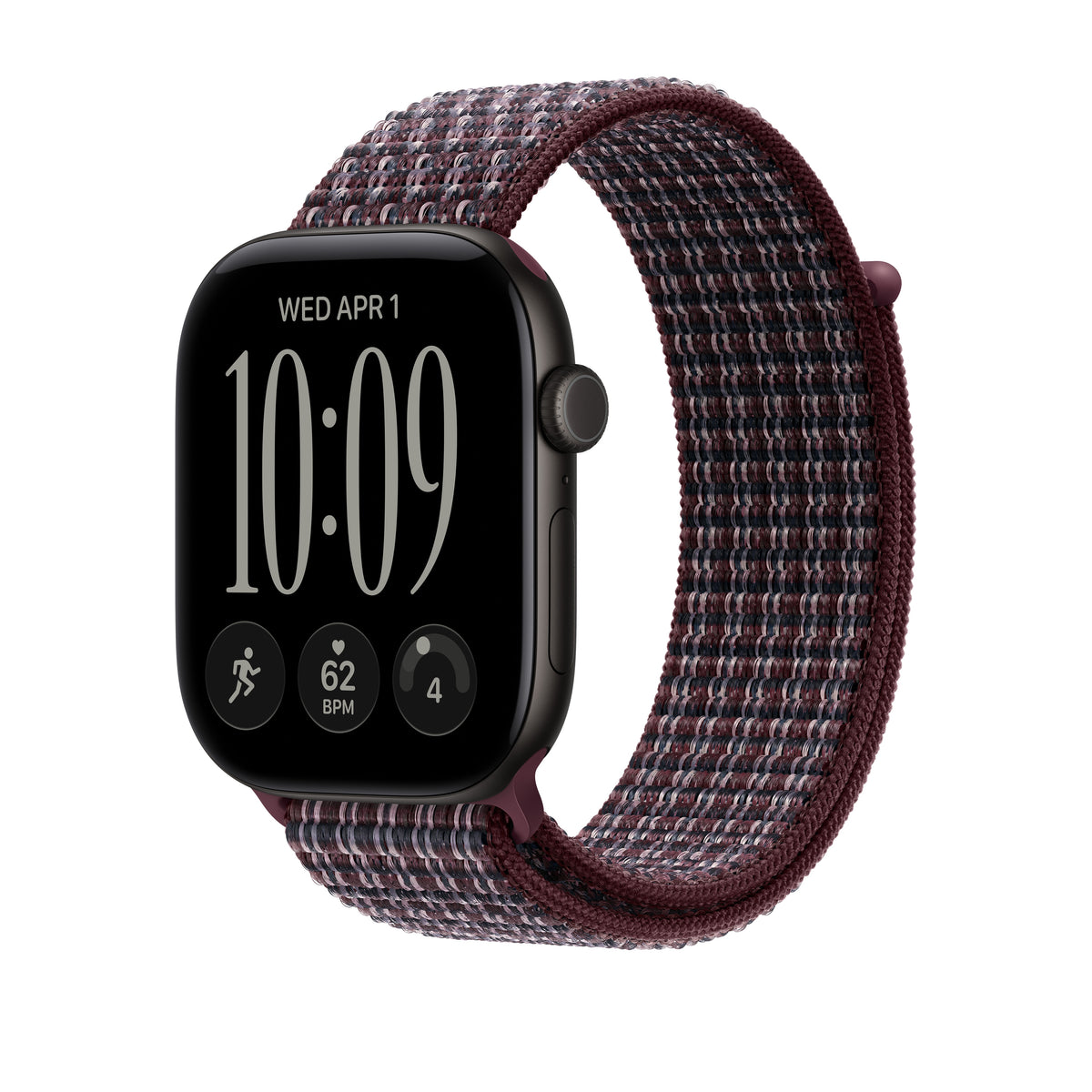 Loop desportiva bordô-xadrês de 46 mm