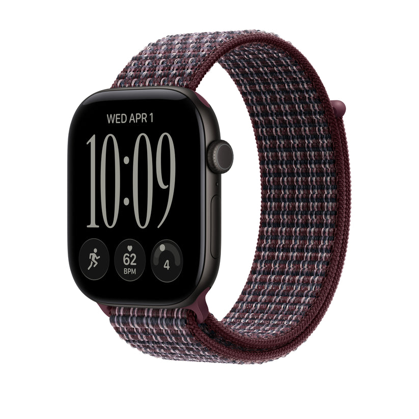 Loop desportiva bordô-xadrês de 46 mm
