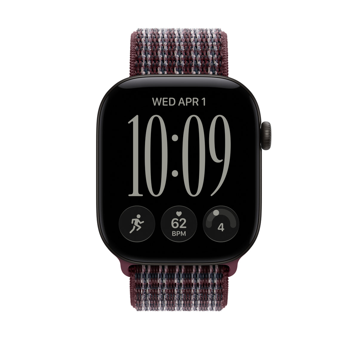 Loop desportiva bordô-xadrês de 46 mm