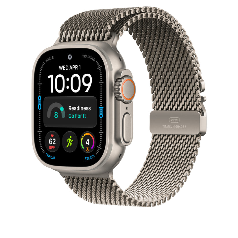 Loop milanesa em titânio natural de 49 mm - S