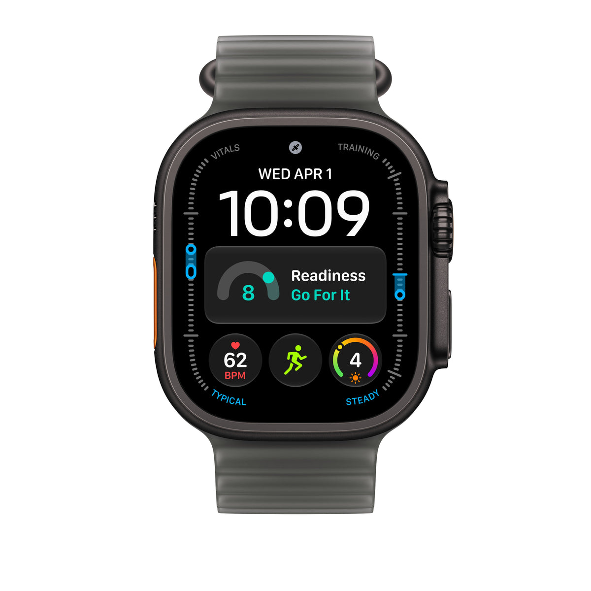 Bracelete Ocean preto translúcido de 49 mm - Titânio preto