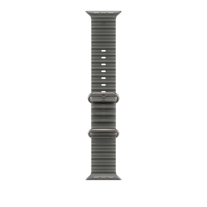 Bracelete Ocean preto translúcido de 49 mm - Titânio natural