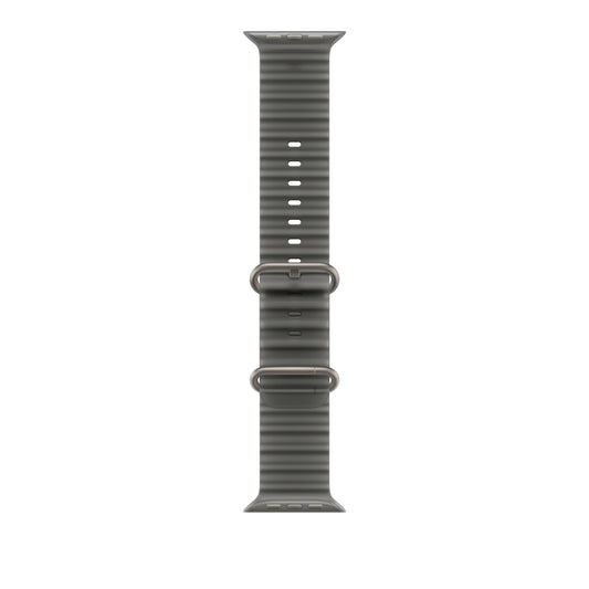 Bracelete Ocean preto translúcido de 49 mm - Titânio natural