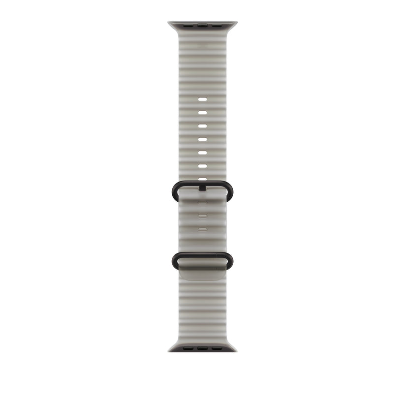Bracelete Ocean cinzento translúcido de 49 mm - Titânio preto
