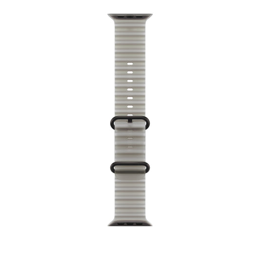 Bracelete Ocean cinzento translúcido de 49 mm - Titânio preto