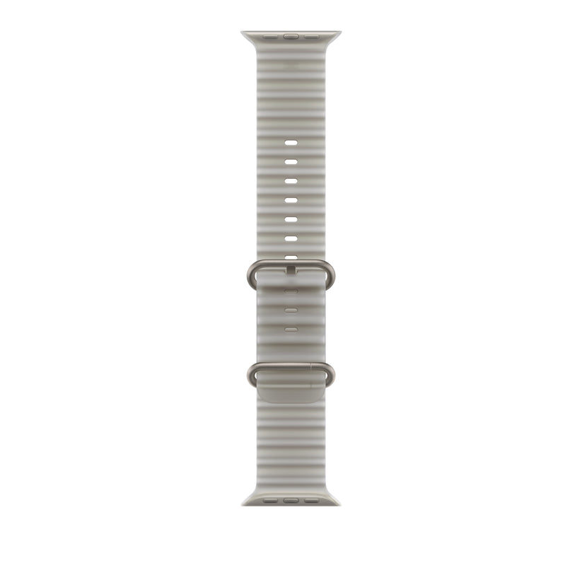 Bracelete Ocean cinzento translúcido de 49 mm - Titânio natural
