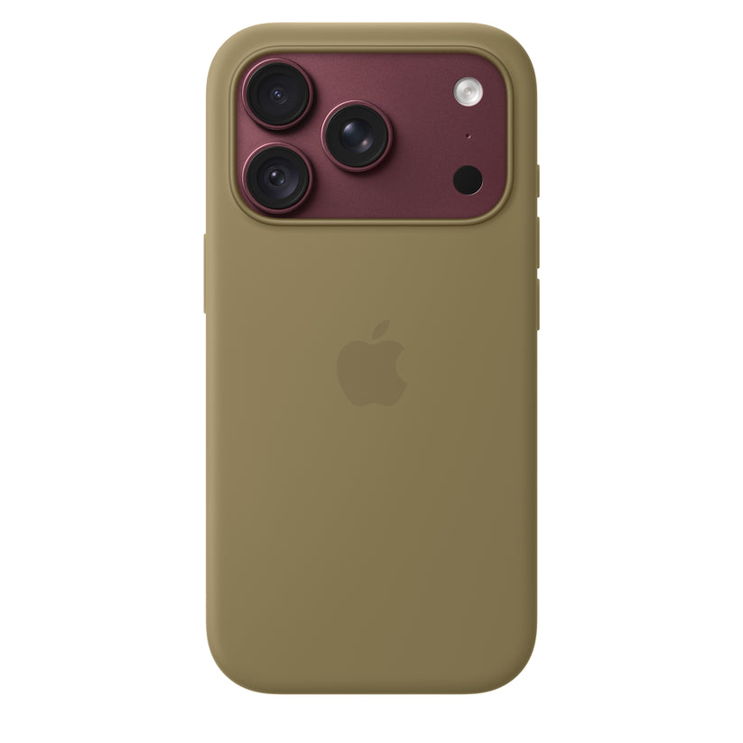 Capa em silicone com MagSafe para iPhone 18 Pro – Azeitona
