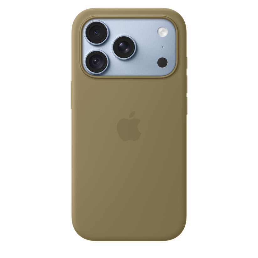 Capa em silicone com MagSafe para iPhone 18 Pro – Azeitona