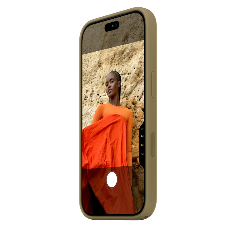 Capa em silicone com MagSafe para iPhone 18 Pro – Azeitona