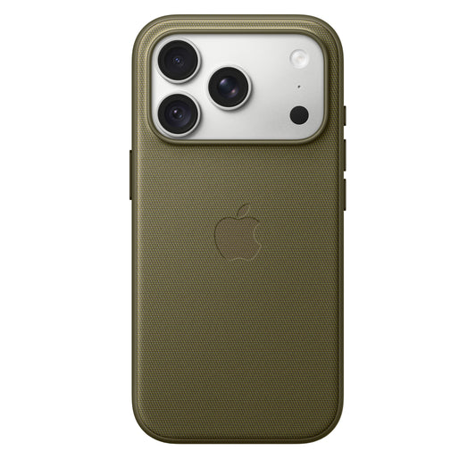 Capa em tecido TechWoven com MagSafe para iPhone 18 Pro – Azeitona