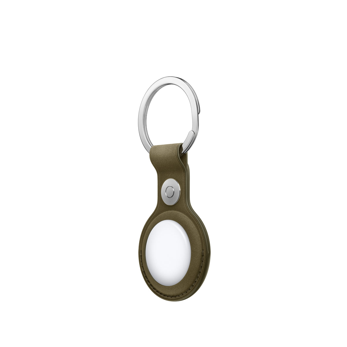 Porta‑chaves em tecido FineWoven para AirTag – Verde‑azeitona