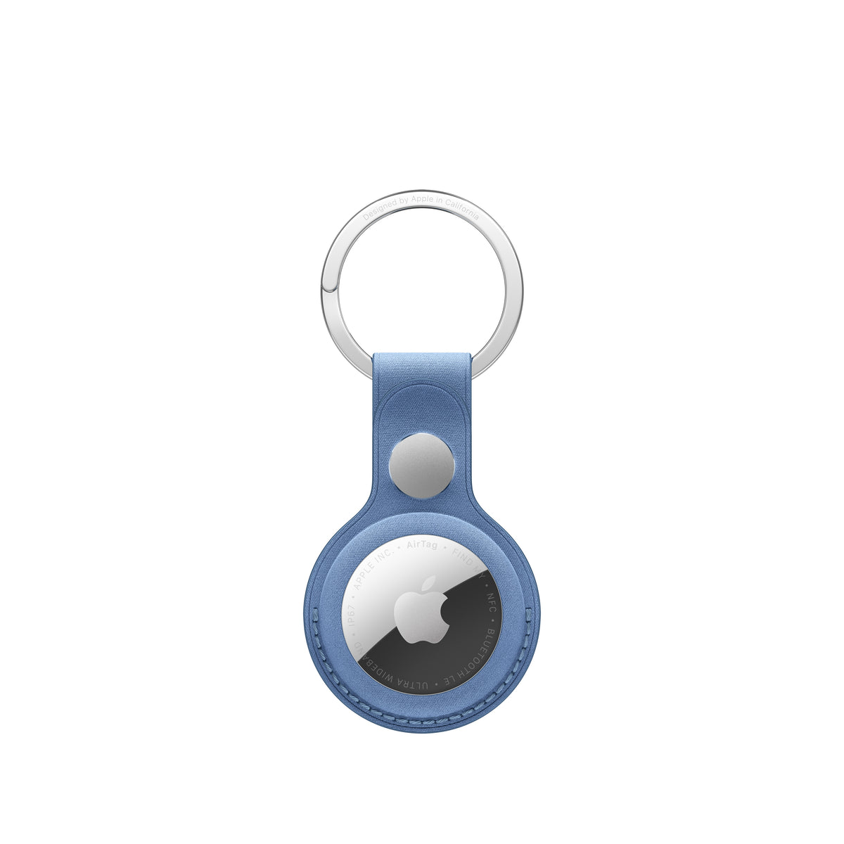 Porta‑chaves em tecido FineWoven para AirTag – Azul silvestre