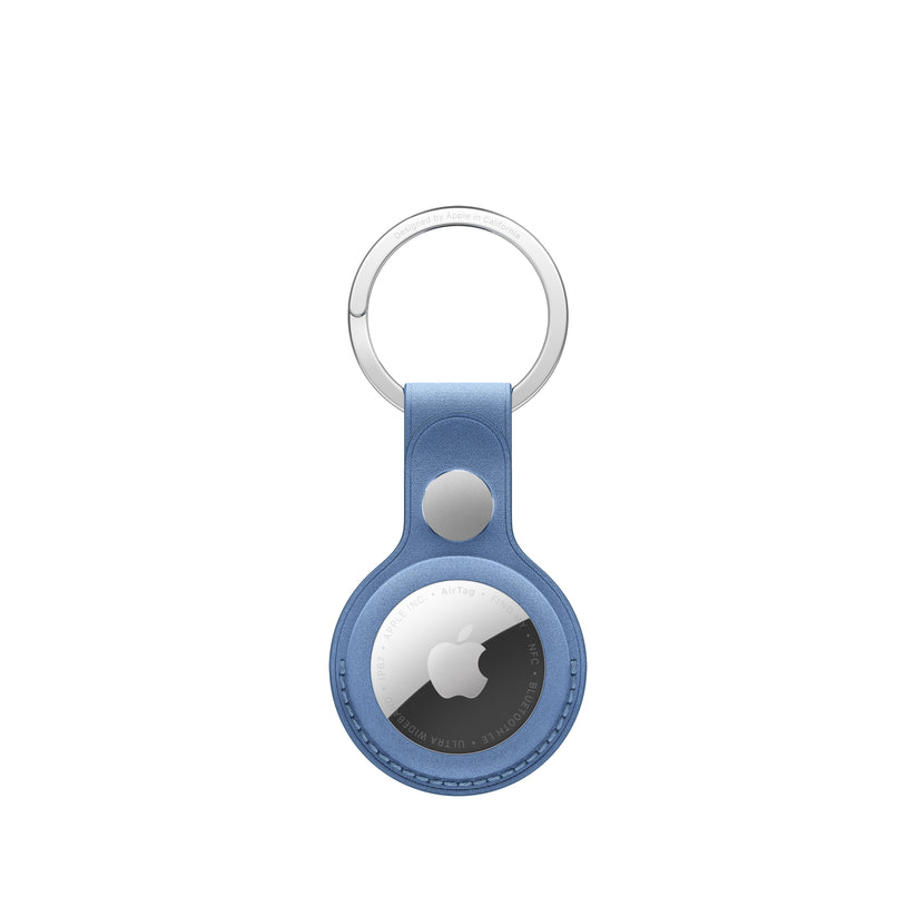 Porta‑chaves em tecido FineWoven para AirTag – Azul silvestre