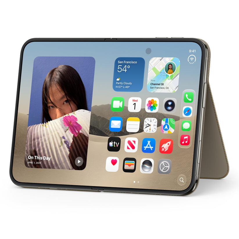 Folio para iPhone Duo com suporte - Castanho‑toupeira