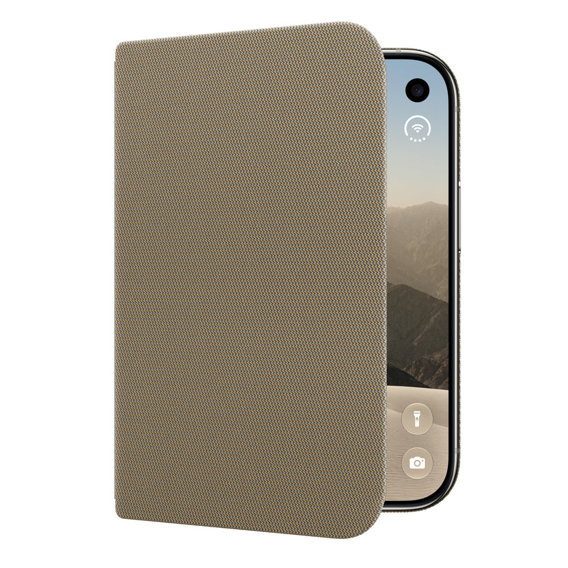 Folio para iPhone Duo com suporte - Castanho‑toupeira