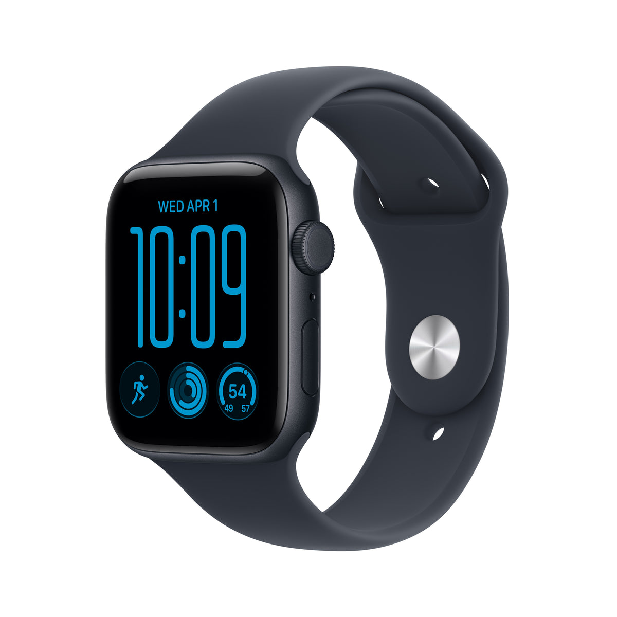 Apple Watch SE 3 GPS + Cellular, caixa em alumínio meia‑noite de 44 mm com Bracelete desportiva azul Navy - M/L