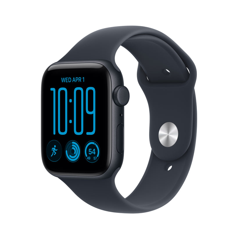 Apple Watch SE 3 GPS + Cellular, caixa em alumínio meia‑noite de 44 mm com Bracelete desportiva azul Navy - M/L